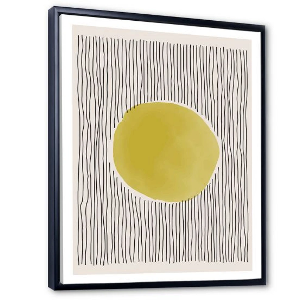 Minimal Geometric Lines and Circle IX  Canvas Wall Art Print