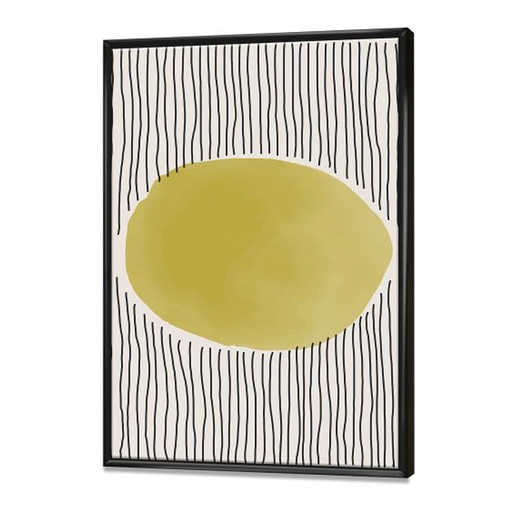 Minimal Geometric Lines and Circle IX  Canvas Wall Art Print