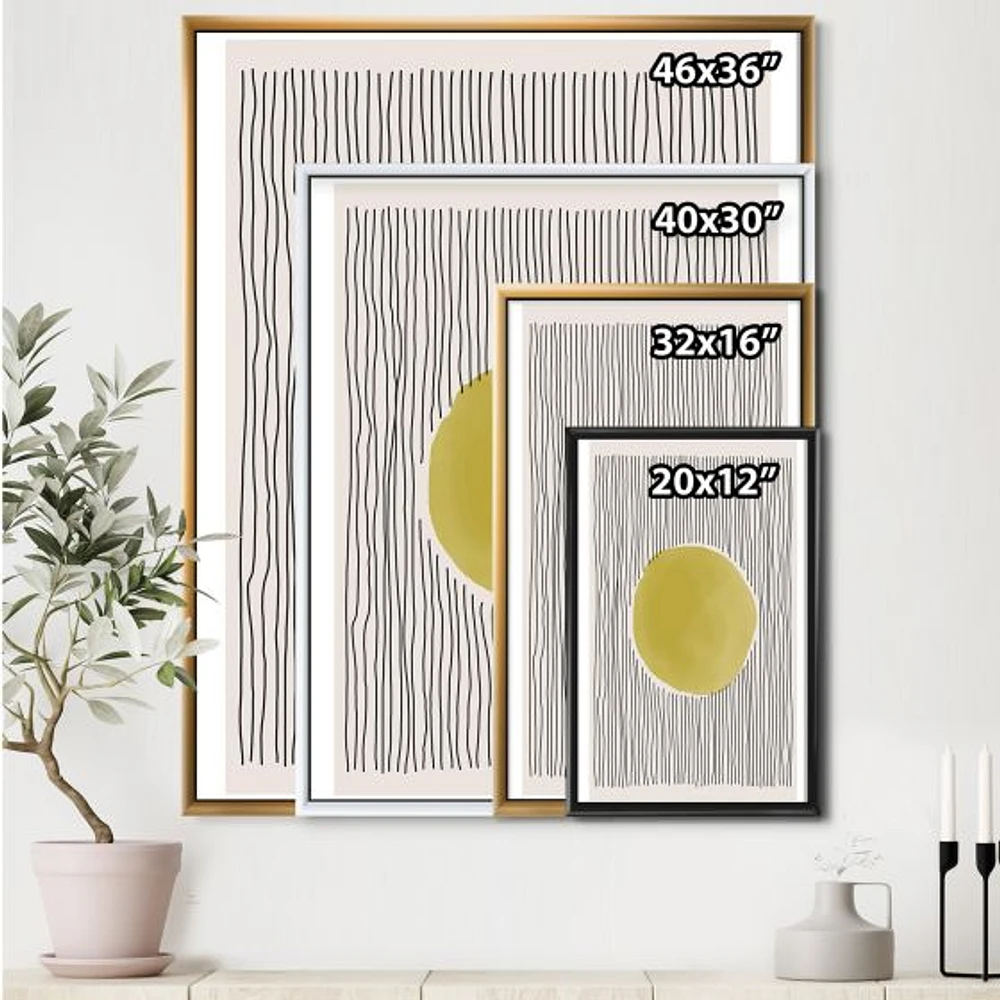 Minimal Geometric Lines and Circle IX  Canvas Wall Art Print