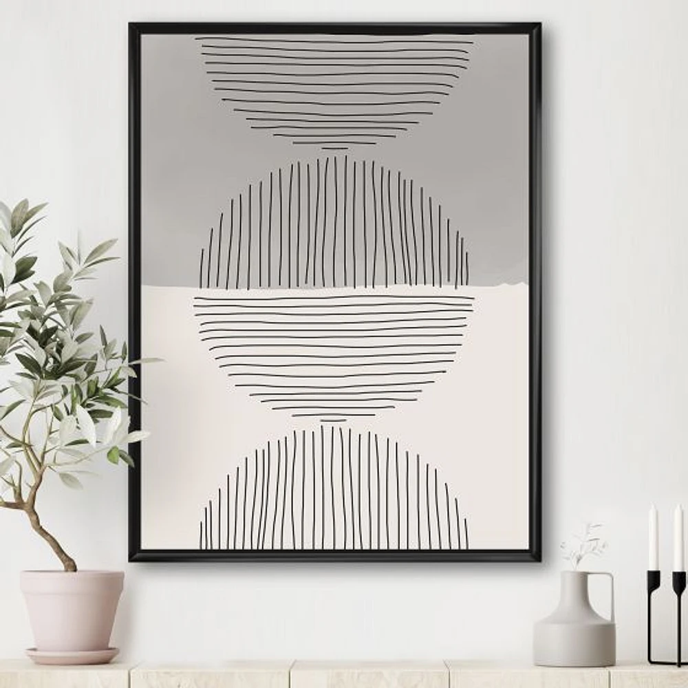 Toile « Minimal Geometric Lines and Circle IX »