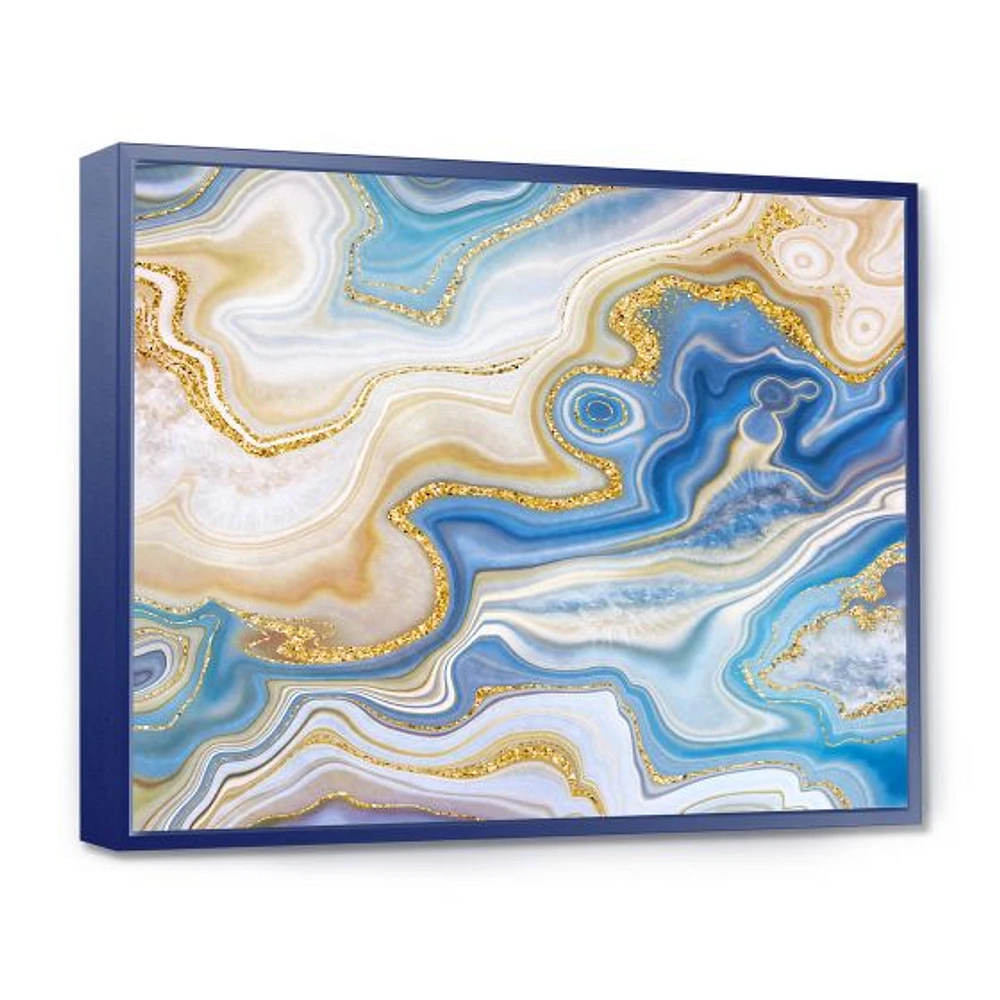 Ocean Blue Golden Jasper Agate II  Wall Art