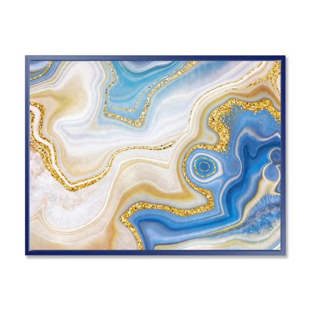 Ocean Blue Golden Jasper Agate II  Wall Art