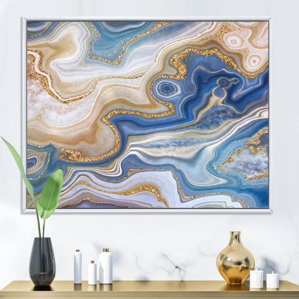 Ocean Blue Golden Jasper Agate II  Wall Art