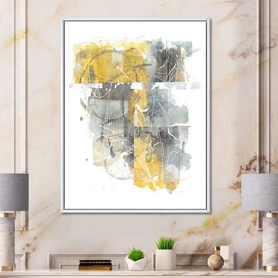 Moving and Out of Traffic II Yellow Grey  Canvas Wall Art Print