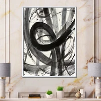 Black and White Minimalistic Painting  Wall Art