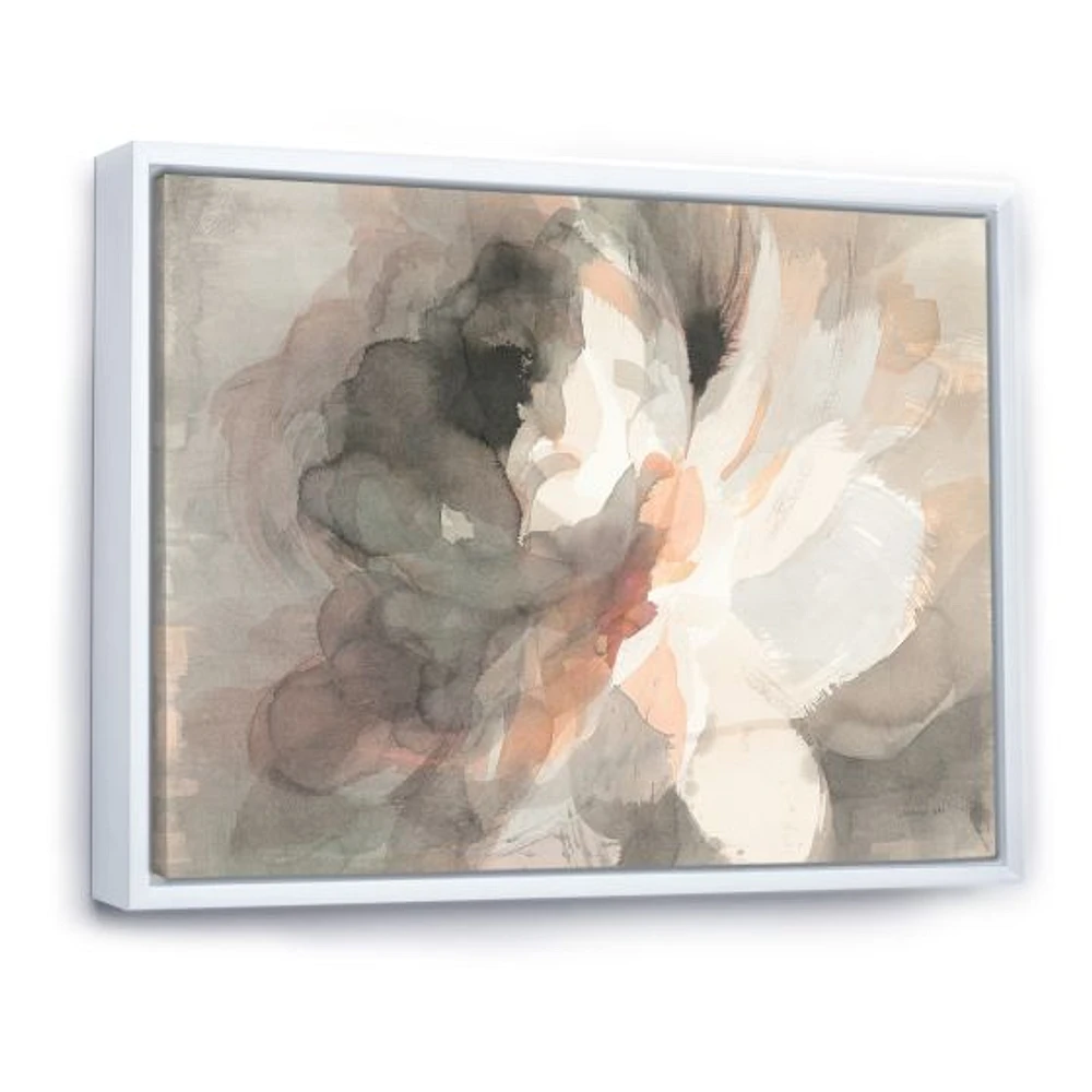 Abstract Peony Grey Pink Canvas