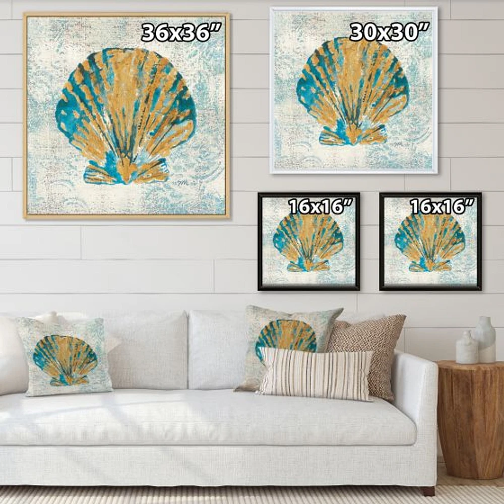 Toile « Coastal Pastel seashells I »