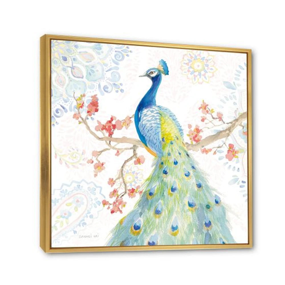 peacocks Watercolor II  Wall Art