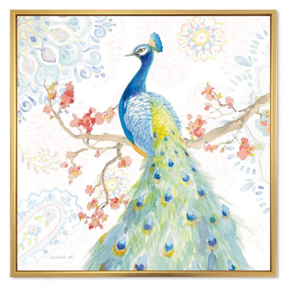 peacocks Watercolor II  Wall Art