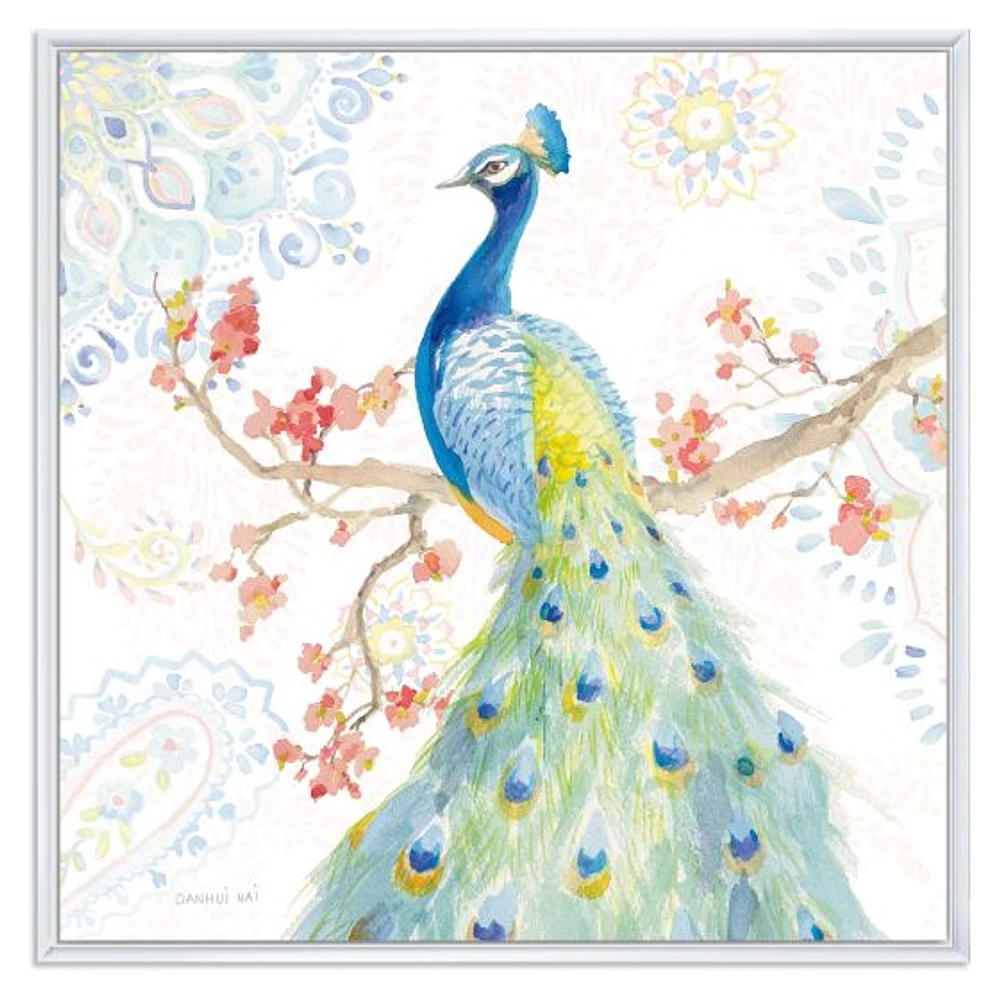 peacocks Watercolor II  Wall Art