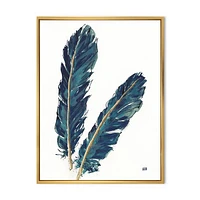 Toile « Gold Indigo Feathers IV »