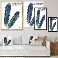 Gold Indigo Feathers IV  Wall Art