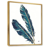 Toile « Gold Indigo Feathers III »