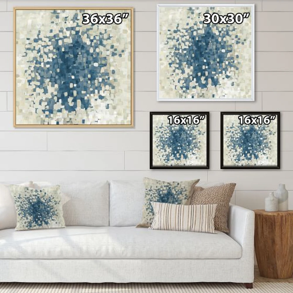 Geometric Blue Spots  Wall Art