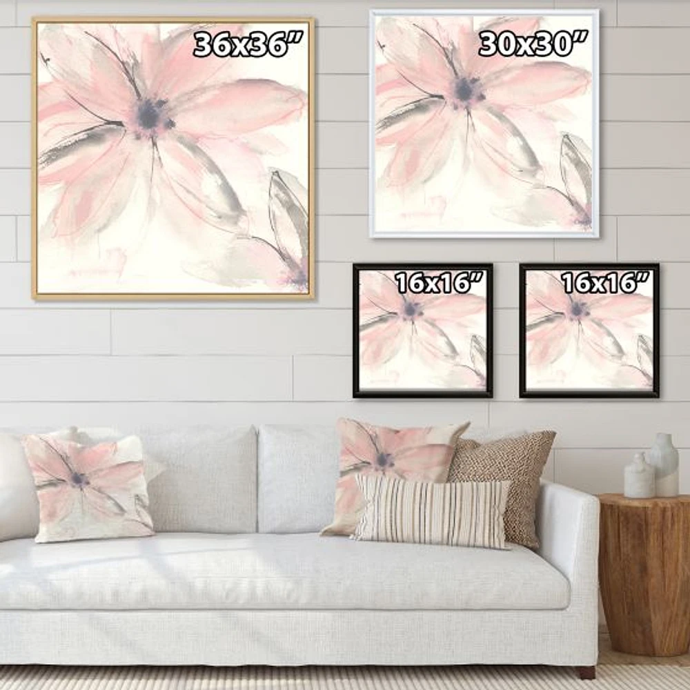 Pink Shabby Floral II  Canvas Artwork