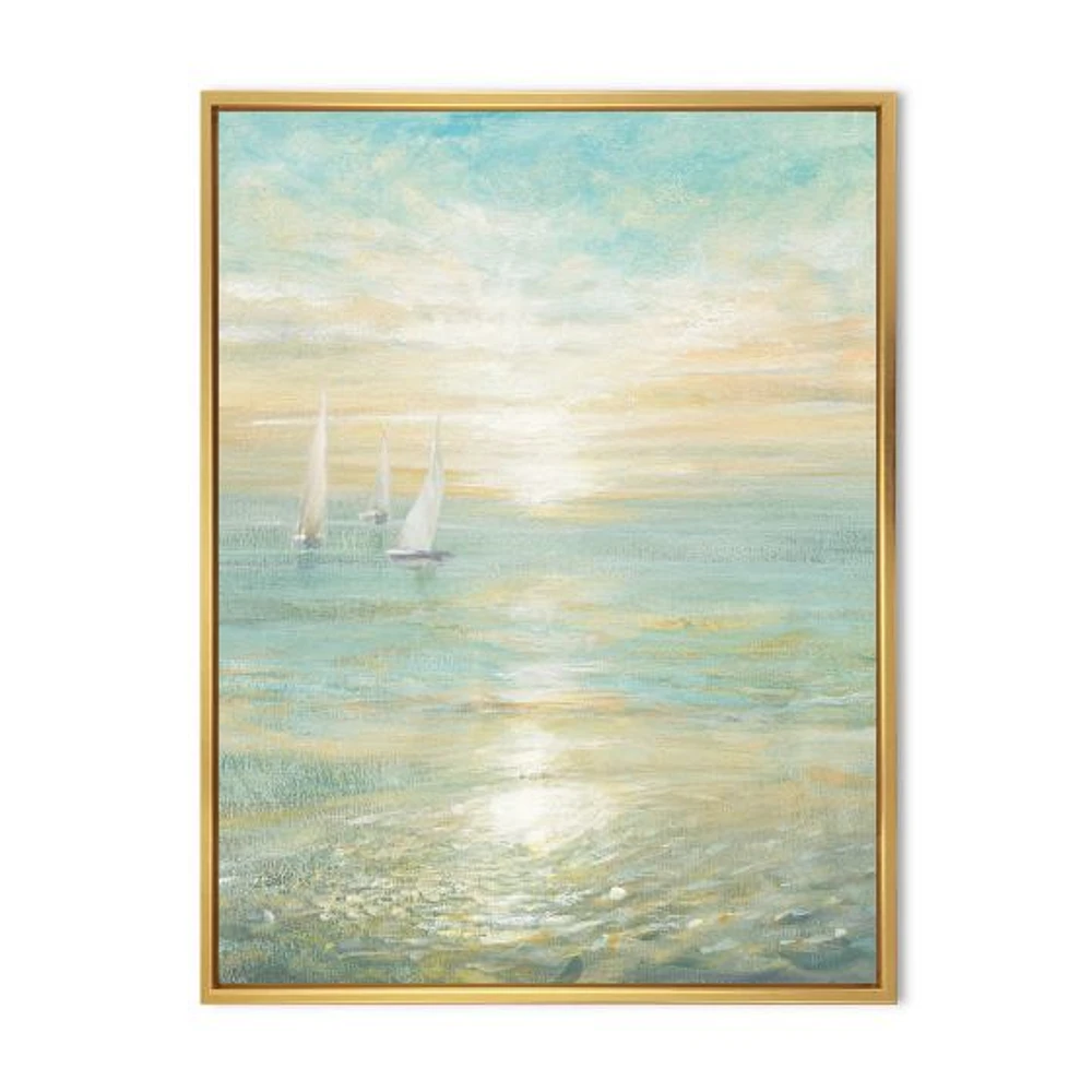 Sunrise Boat I  Canvas Wall Art