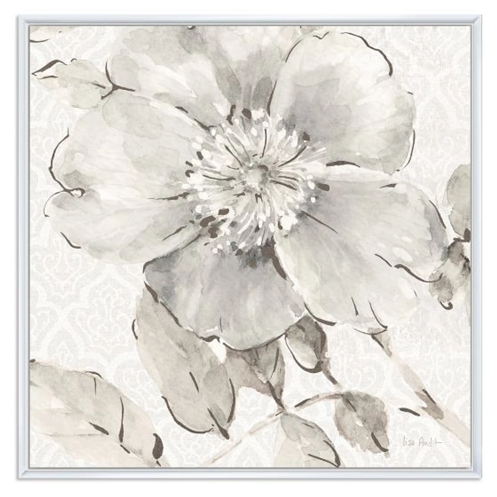 Toile « Indigold Grey Peonies II