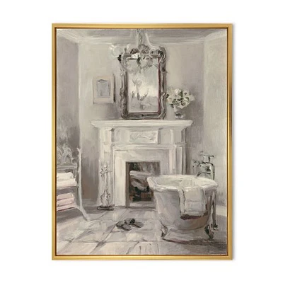 French Bathroom Vintage I  Canvas Wall Art