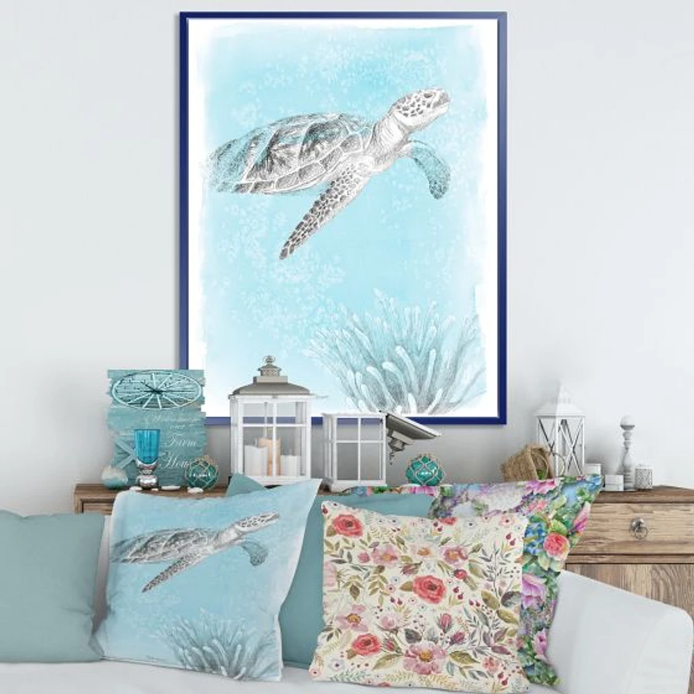 Toile « Coastal Sea Life I Turtle sketches »