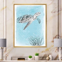 Toile « Coastal Sea Life I Turtle sketches »