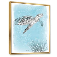 Toile « Coastal Sea Life I Turtle sketches »