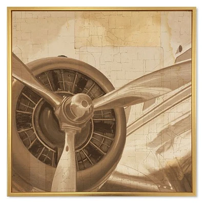 Retro Airplanes Sepia  Wall Art