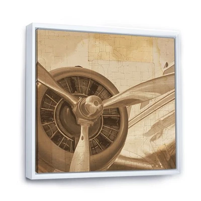 Retro Airplanes Sepia  Wall Art
