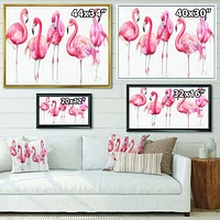 Gracefully Pink Shabby Flamingo  Canvas Wall Art