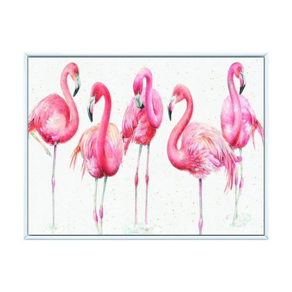 Toile  « Gracefully Pink Shabby Flamingo »