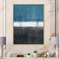 Toile « Teal Meets Grey Abstract Art »