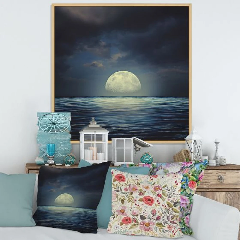 Super Moon Over The Sea II  Wall Art