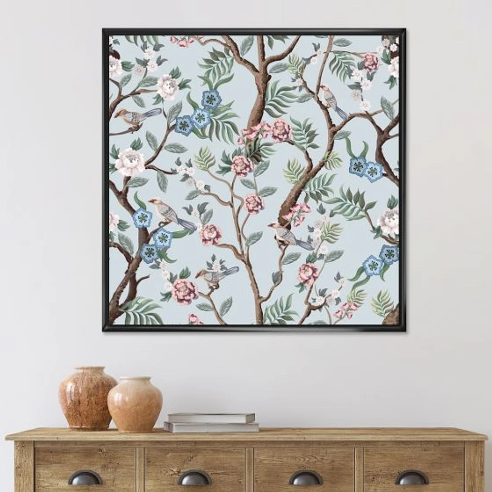 Toile « Chinoiserie with Birds and Peonies X