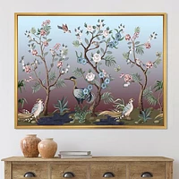 Toile « Chinoiserie with Birds and Peonies XI