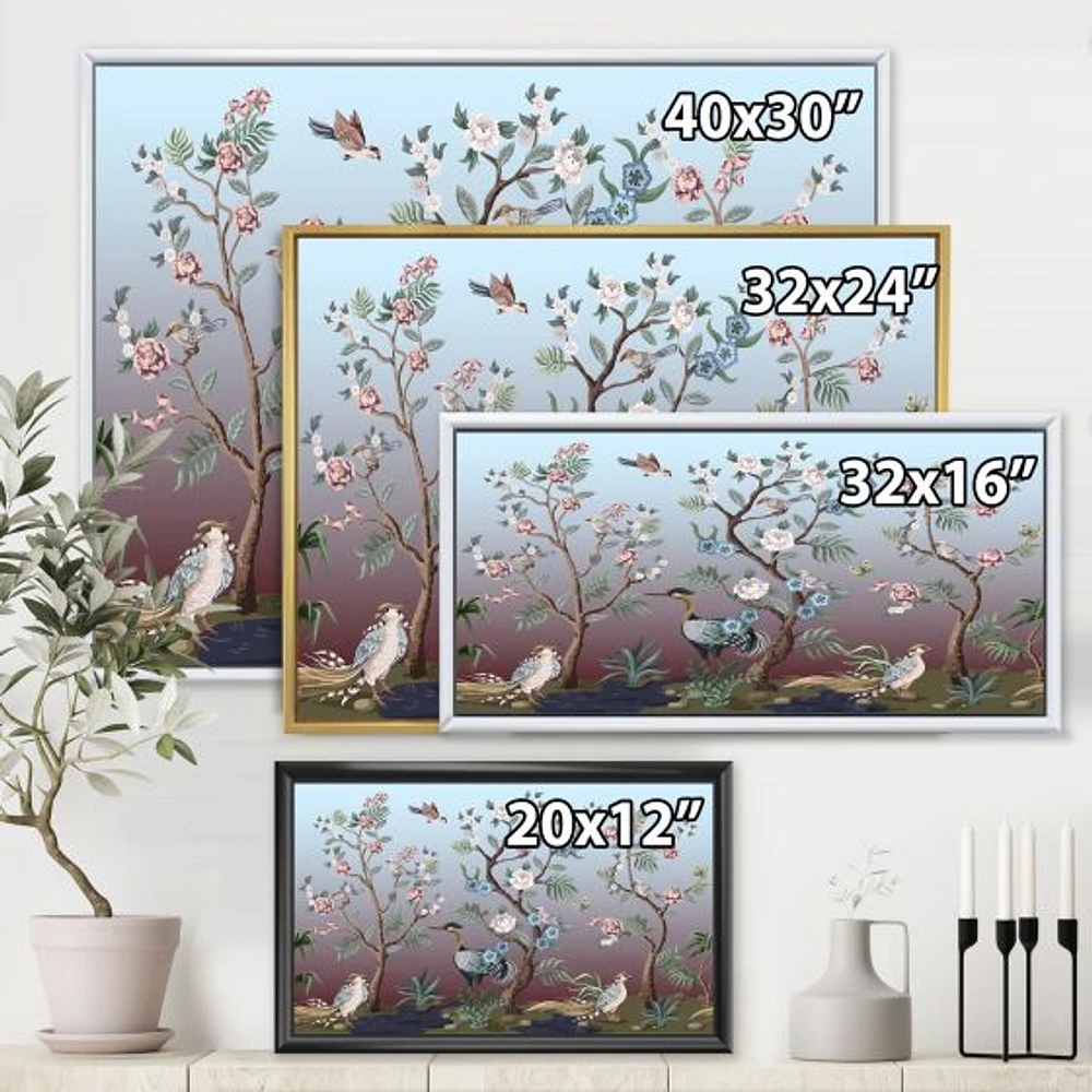 Chinoiserie with Birds and Peonies XI Wall Art