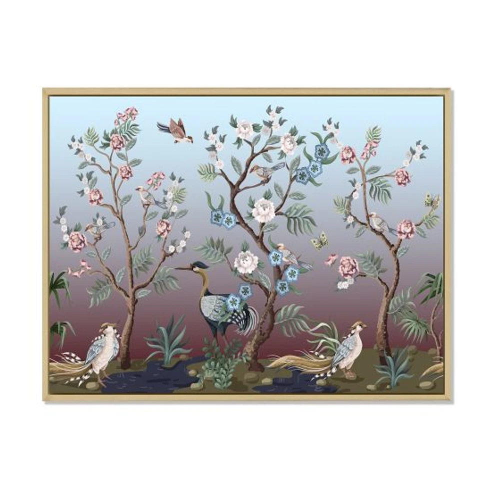 Toile « Chinoiserie with Birds and Peonies XI