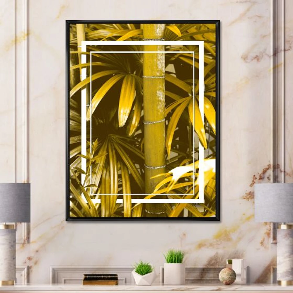 Yellow Bamboo and Tropical Leaves  Wall Art