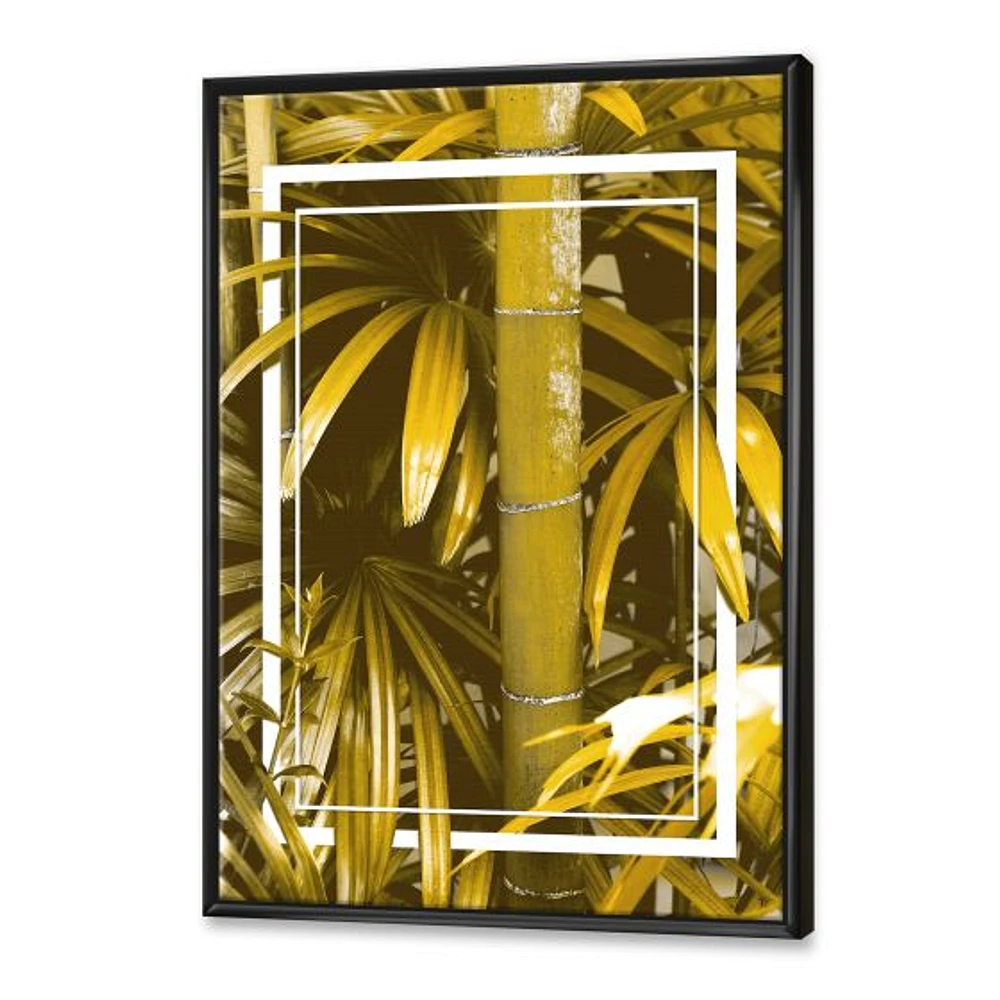 Yellow Bamboo and Tropical Leaves  Wall Art