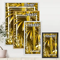 Yellow Bamboo and Tropical Leaves  Wall Art