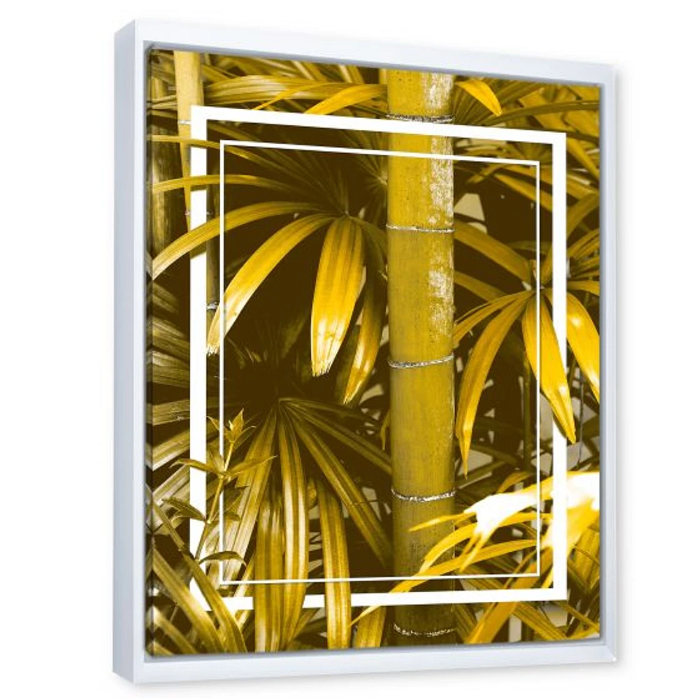 Yellow Bamboo and Tropical Leaves  Wall Art