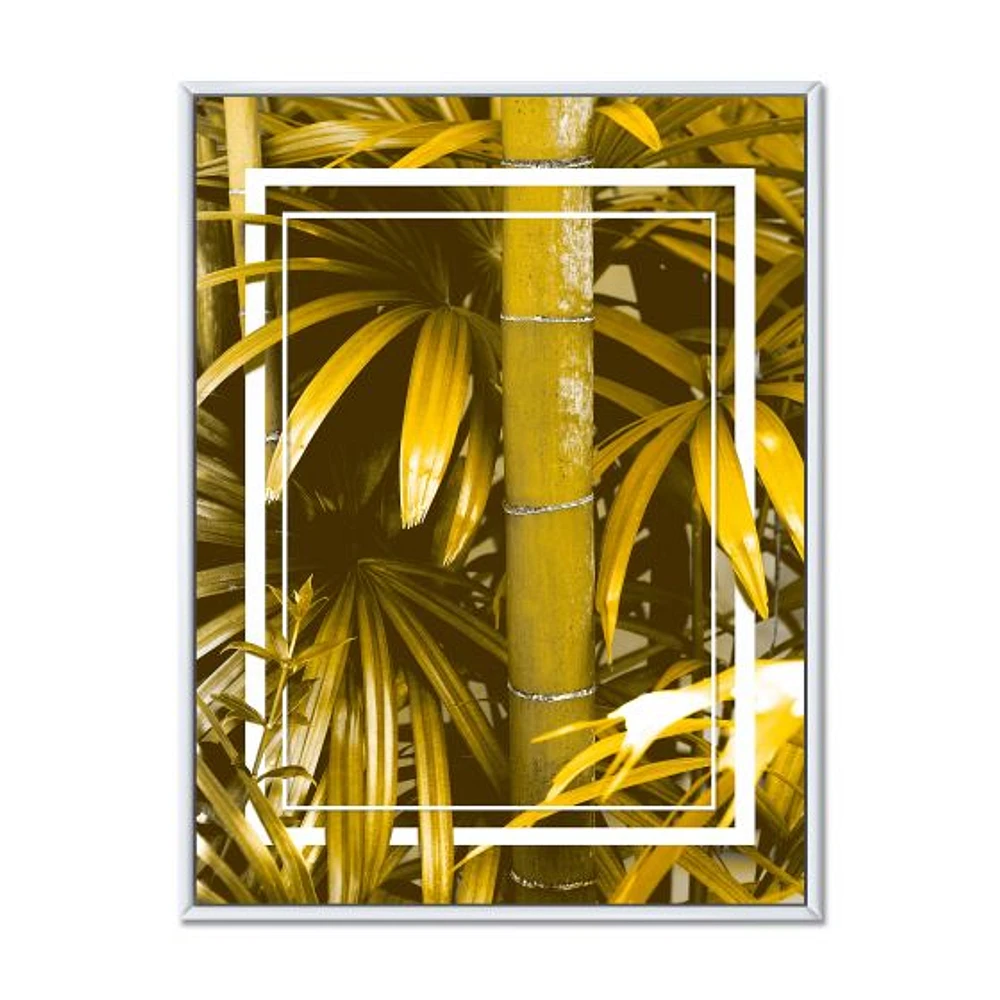 Yellow Bamboo and Tropical Leaves  Wall Art