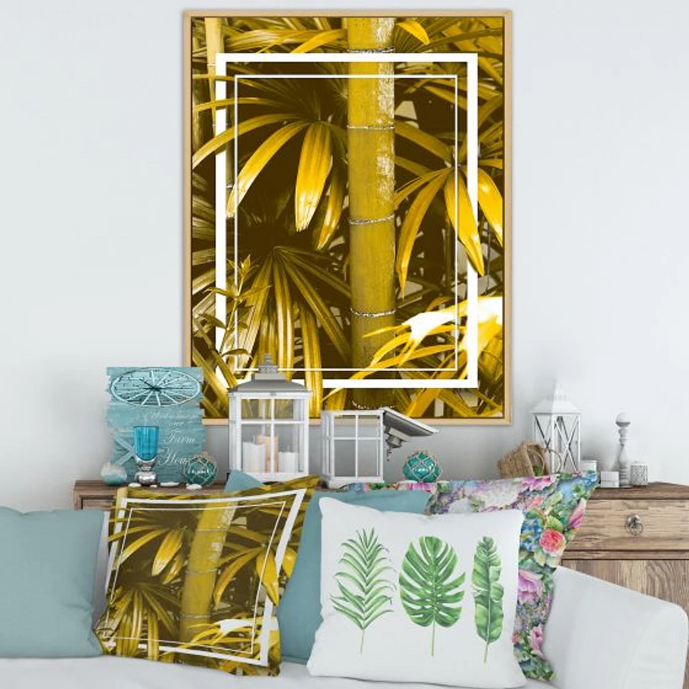 Yellow Bamboo and Tropical Leaves  Wall Art