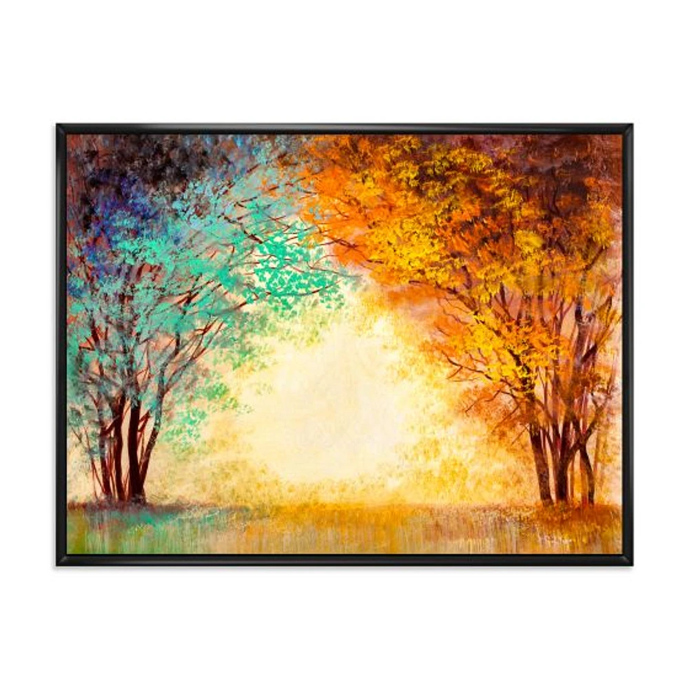 Alley Through The Park Autumn Sunset  Wall Art