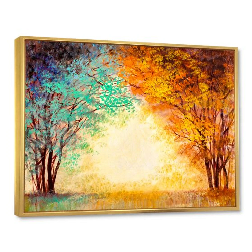 Alley Through The Park Autumn Sunset  Wall Art