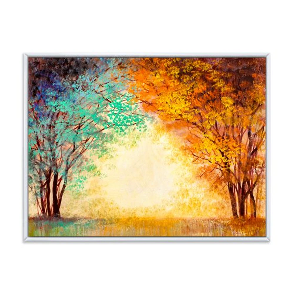 Toile « Alley Through The Park Autumn Sunset »