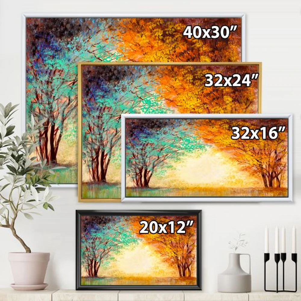 Alley Through The Park Autumn Sunset  Wall Art