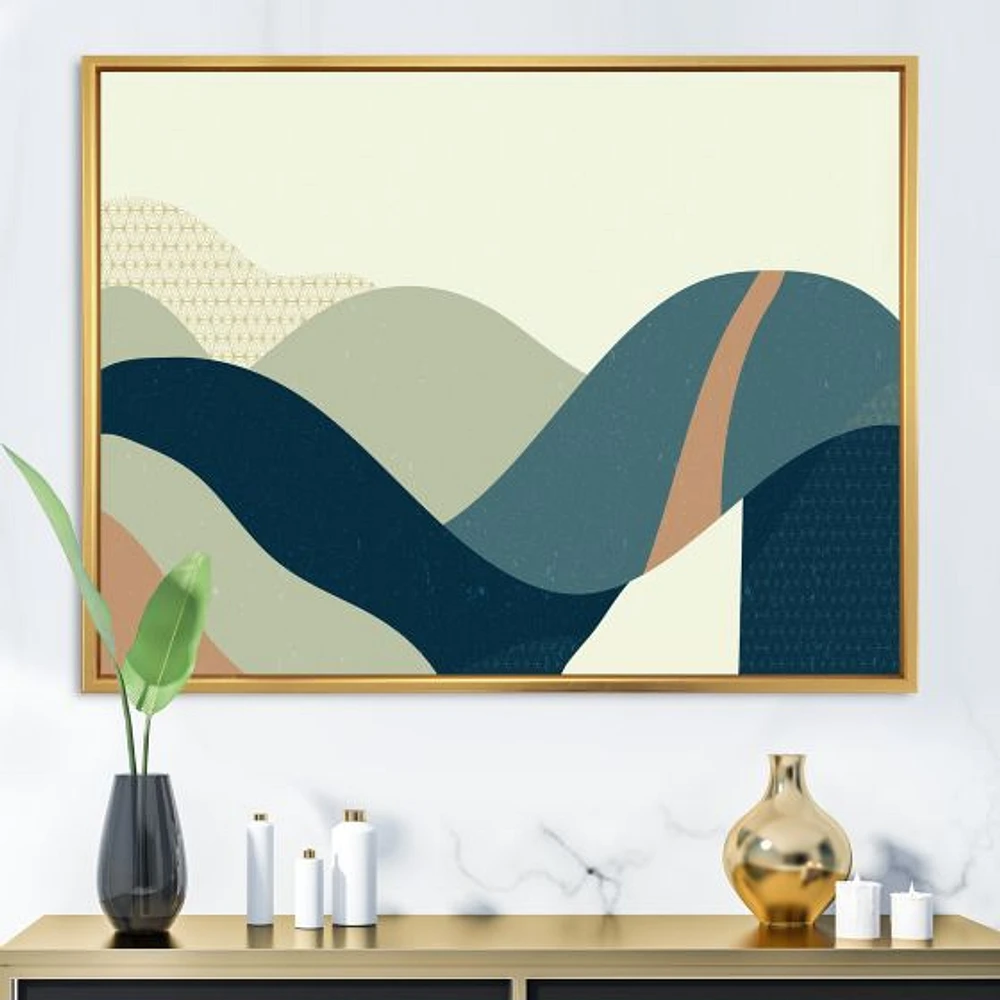 Abstract Geometric Landscape with Hills  Wall Art