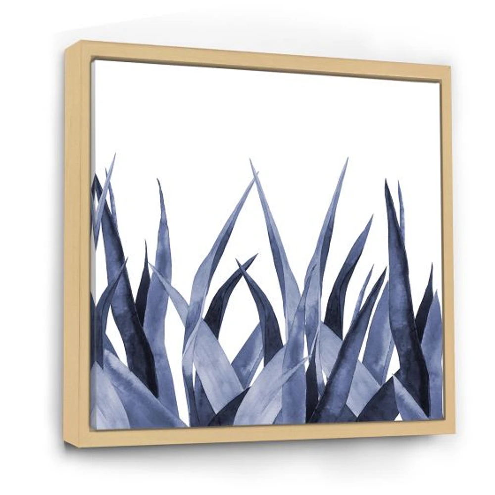 Toile imprimée « Navy Blue Agave Leaves »