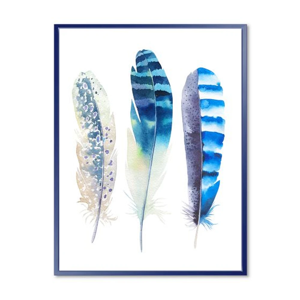 Colourful Boho Feathers I  Wall Art