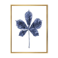 Navy Blue Chestnut Leaf  Wall Art