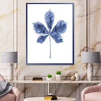 Navy Blue Chestnut Leaf  Wall Art